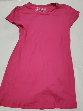 NOBO Y2K Retro Hot Pink Cap Sleeve Fitted Baby Tee Juniors M